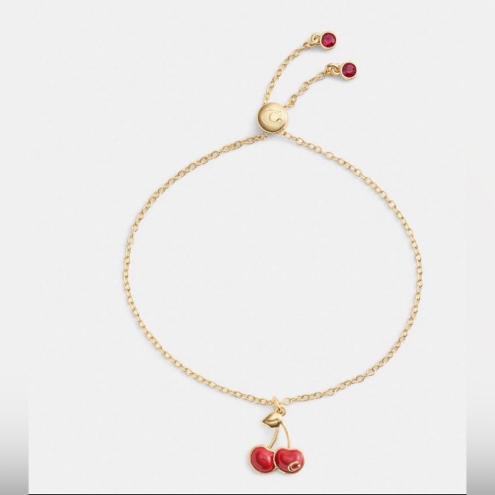 Coach Outlet Cherry charm slider bracelet w/Dust bag